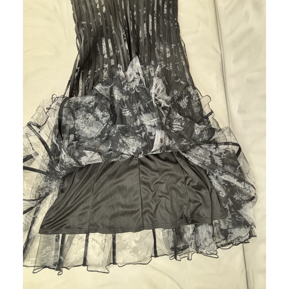 Mgiacy Dark Floral Tulle Midi Dress Size S Whimsigoth Fairy Grunge Dark Romantic - Picture 5 of 16